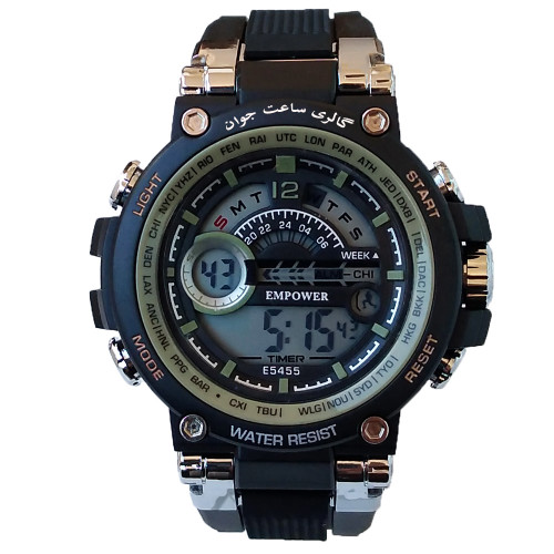 زیتونی مشکی ساعت اسپرت ارسال رایگان ساعت امپاور ساعت مچی دیجیتال مردانه ضدآب کرنومتر دار چراغدار تایمر EMPOWER مص