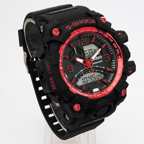 جی شاک G-SHOCK ساعت اسپرت مشکی قرمز ارسال رایگان دوموتوره دوزمانه مردانه ضدآب SPORTجیشاک