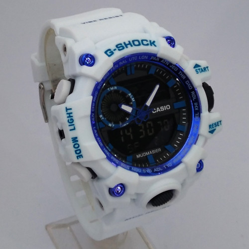 جی شاک مردانه G-SHOCK ساعت اسپرت سفید سورمه ای سیاه آبی ارسال رایگان دوموتوره دوزمانه ضدآب SPORTجیشاک