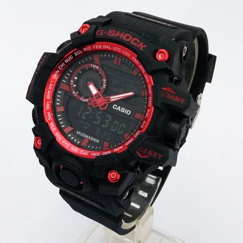 جی شاک G-SHOCK ساعت اسپرت مشکی قرمز جیشاک ارسال رایگان دوموتوره دوزمانه مردانه ضدآب SPORT