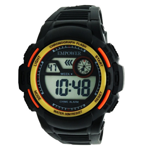 ساعت پسرانه استخری امپاور ضدآب مشکی نارنجی باکیفیت درجه یک