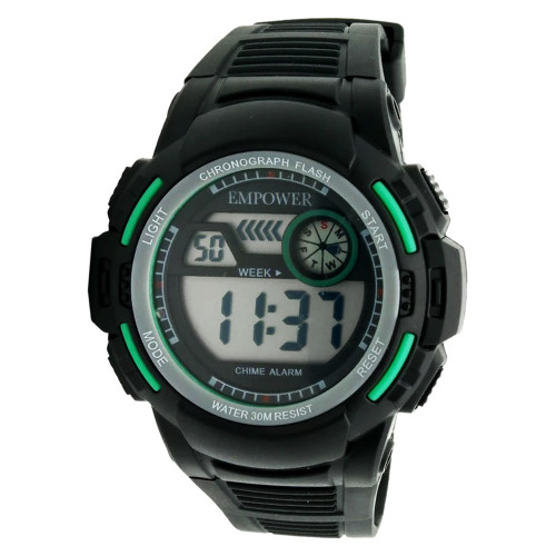 ساعت پسرانه استخر ورزشی اسپرت ی امپاور ضدآب مشکی سبز باکیفیت درجه یکEMPOWER