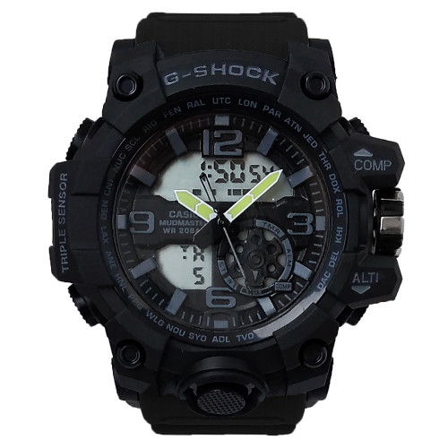 جی شاک مشکی نقره ای ساعت مچی مردانه دوزمانه اسپرت G-SHOCk دوموتوره SPORTضدآب کرنومتردار آلارم
