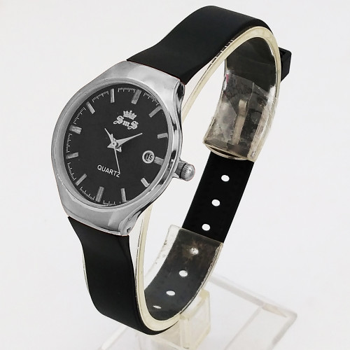 ساعت مچی عقربه ای دخترانه بندسیلیکونی بنفش اسپرت رنگی تاریخ شمار