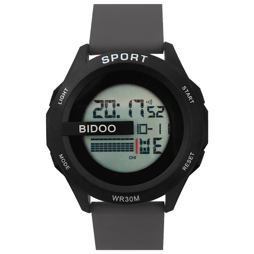 ساعت اسپرت مردانه ورزشی پسرانه ضدآب تاریخ شمار بند طوسی بیدو خاکستری